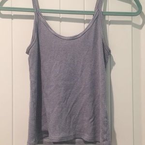 Brandy Melville Blue and White Striped Tank Top